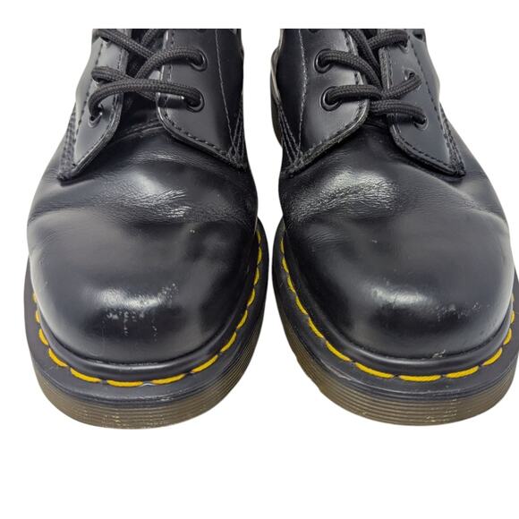 Dr. Martens Aston Black Laser Cut Leather Limited Edition Combat Boots 7 - Picture 3 of 8